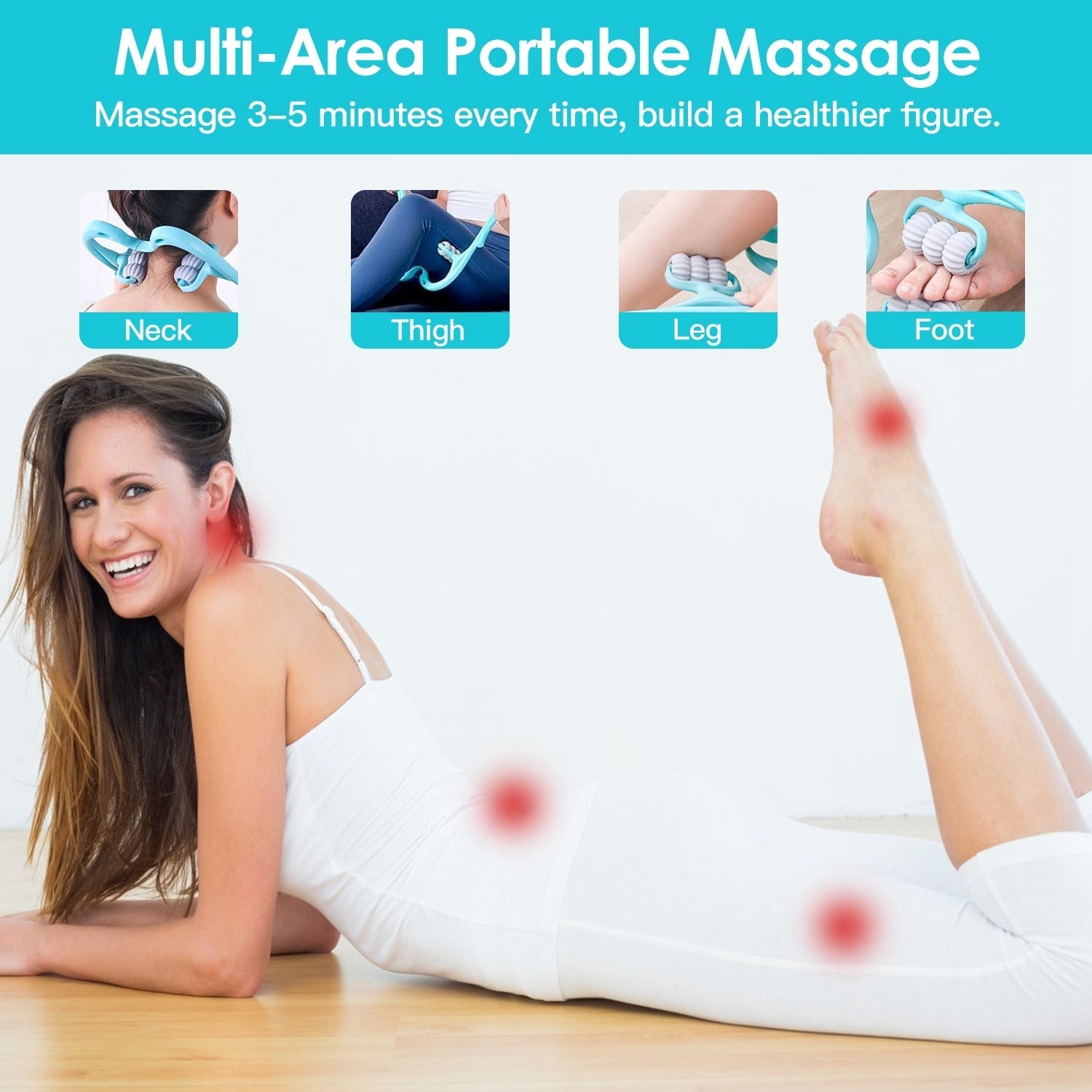 360° Neck Roller Massager – 6 Ball Trigger Point Deep Tissue Portable Massager - Neckly™