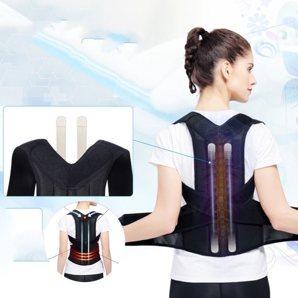Ergonomic back support brace made of breathable elastic fabric