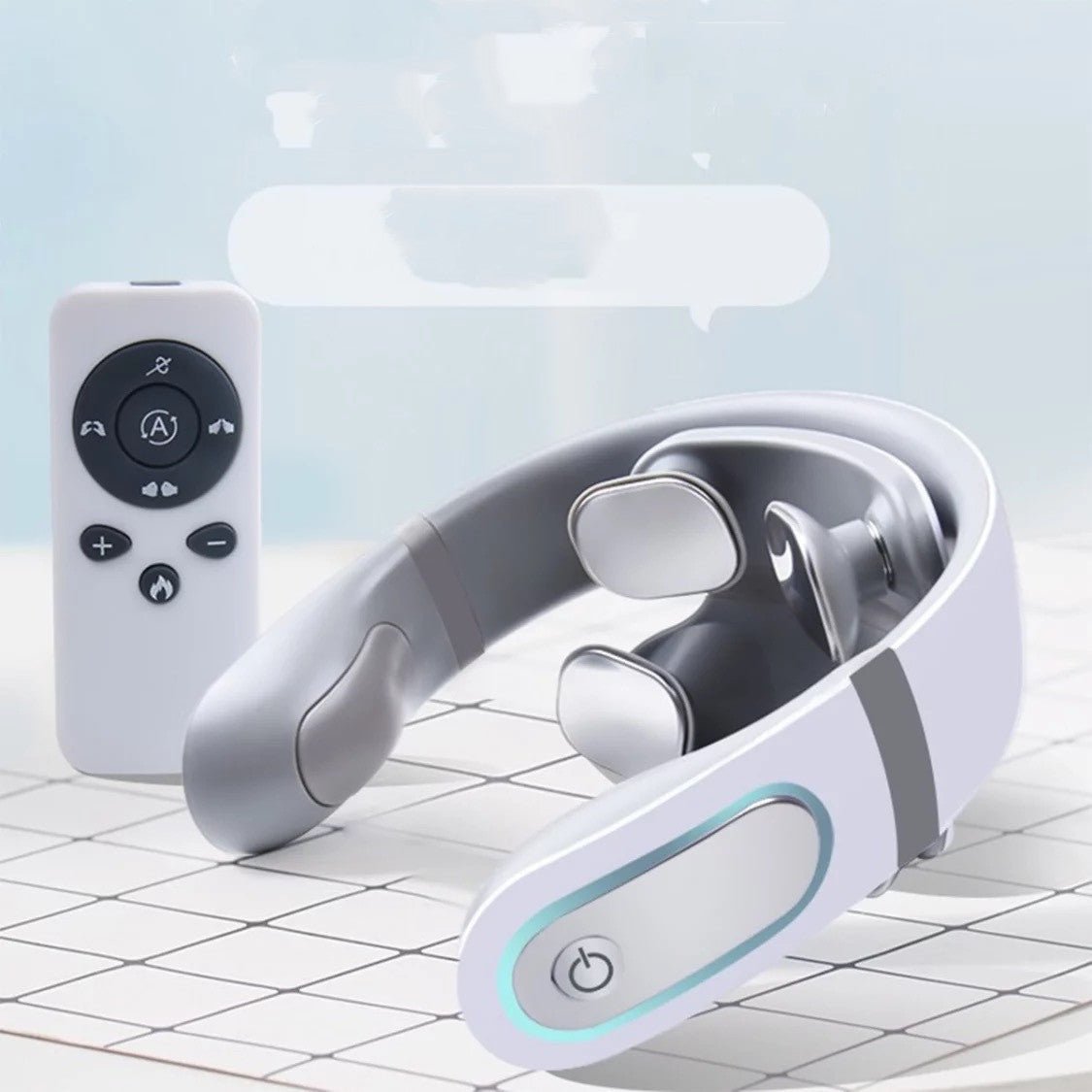 Electric neck and shoulder massager with heat for hands-free pain relief